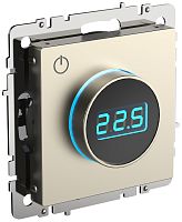 Термостат электронный с индикацией IEK Brite ТС10-1-БрШ шампань картинка